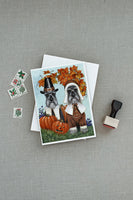 Schnauzer Thanksgiving Pilgrims Greeting Cards and Envelopes Pack of 8