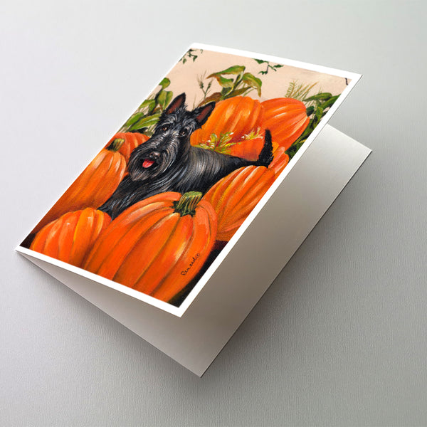 Buy this Scottish Terrier Scottie Pumpkins Greeting Cards and Envelopes Pack of 8