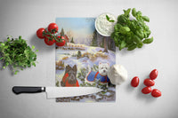 Scottie and Westie Christmas Pine Hill Glass Cutting Board Large PPP3170LCB