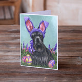 Scottie Easter Bunny Greeting Cards and Envelopes Pack of 8