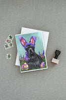 Scottie Easter Bunny Greeting Cards and Envelopes Pack of 8