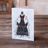 Scottie Christmas Family Tree Greeting Cards and Envelopes Pack of 8
