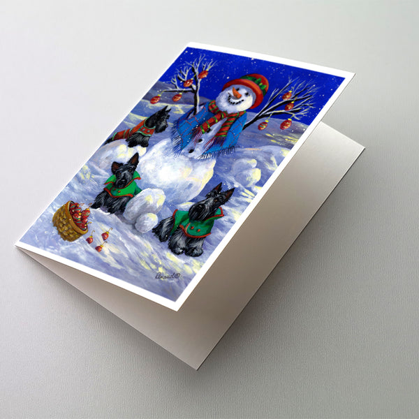 Buy this Scottie Christmas Snowman Greeting Cards and Envelopes Pack of 8