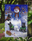 Scottie Christmas Snowman Flag Garden Size PPP3184GF