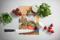 Sheltie Autumn Glass Cutting Board Large PPP3185LCB