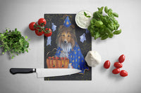 Sheltie Halloween Witch Glass Cutting Board Large PPP3186LCB