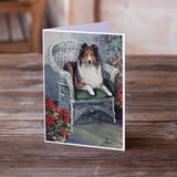 Sheltie Patio Jewel Greeting Cards and Envelopes Pack of 8