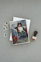 Sheltie Patio Jewel Greeting Cards and Envelopes Pack of 8