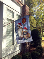 Sheltie Christmas Santa Stop Flag Canvas House Size PPP3188CHF