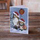 Sheltie Christmas Santa Stop Greeting Cards and Envelopes Pack of 8