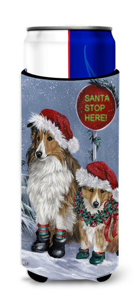 Buy this Sheltie Christmas Santa Stop Ultra Hugger for slim cans PPP3188MUK