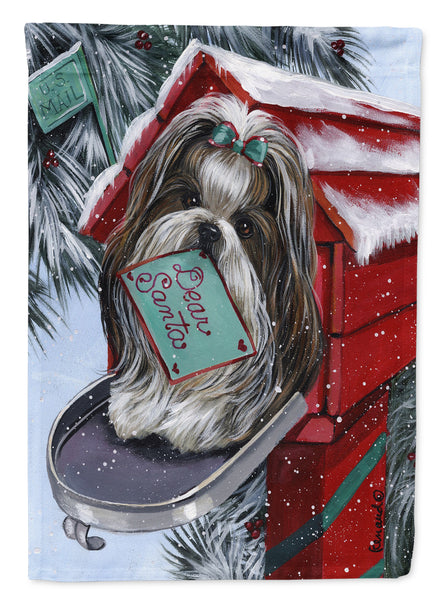 Buy this Shih Tzu Christmas Letter to Santa Flag Canvas House Size PPP3189CHF