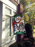 Shih Tzu Christmas Snowman Flag Canvas House Size PPP3191CHF