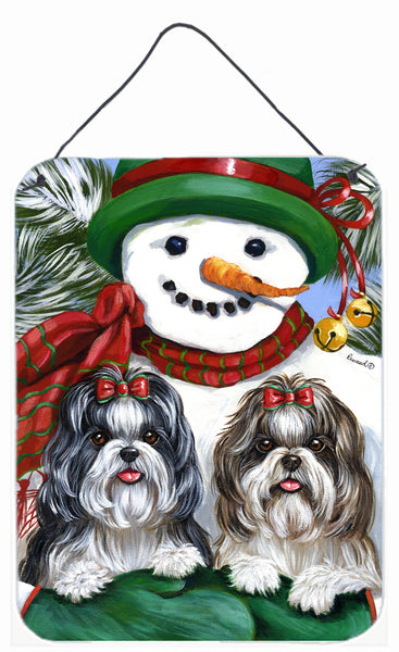 Buy this Shih Tzu Christmas Snowman Wall or Door Hanging Prints PPP3191DS1216