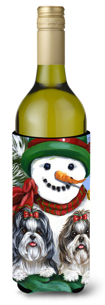 Buy this Shih Tzu Christmas Snowman Wine Bottle Hugger PPP3191LITERK