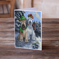 Wheaten Terrier Christmas Snowdog Greeting Cards and Envelopes Pack of 8