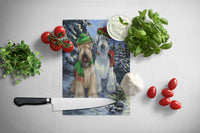 Wheaten Terrier Christmas Snowdog Glass Cutting Board Large PPP3194LCB