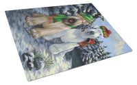 Buy this Wheaten Terrier Christmas Snowdog Glass Cutting Board Large PPP3194LCB