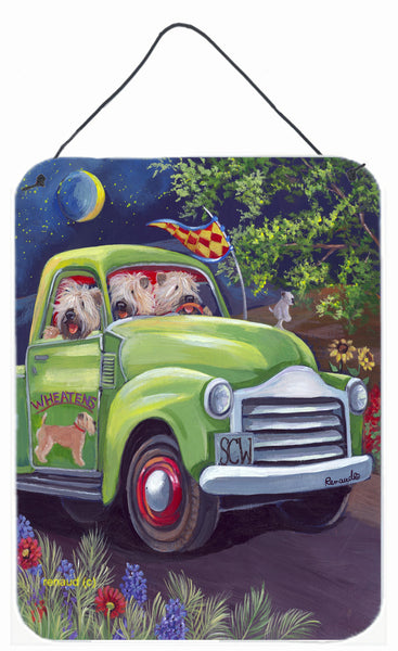 Buy this Wheaten Terrier Zoom Wall or Door Hanging Prints PPP3195DS1216