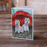 Westie April Showers Greeting Cards and Envelopes Pack of 8