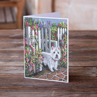 Westie At the Gate Greeting Cards and Envelopes Pack of 8