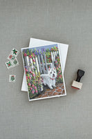 Westie At the Gate Greeting Cards and Envelopes Pack of 8