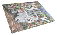 Buy this Westie At the Gate Glass Cutting Board Large PPP3199LCB
