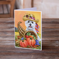 Westie Autumn Greeting Cards and Envelopes Pack of 8