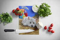 Westie Beach Baby Glass Cutting Board Large PPP3202LCB