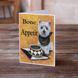 Westie Bone Appetit Greeting Cards and Envelopes Pack of 8