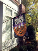 Westie Halloween Pumpkin Ride Flag Canvas House Size PPP3205CHF