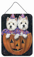 Buy this Westie Halloween Pumpkin Ride Wall or Door Hanging Prints PPP3205DS1216