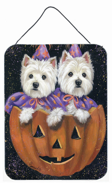 Buy this Westie Halloween Pumpkin Ride Wall or Door Hanging Prints PPP3205DS1216