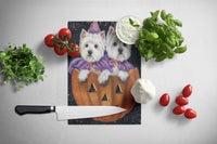 Westie Halloween Pumpkin Ride Glass Cutting Board Large PPP3205LCB