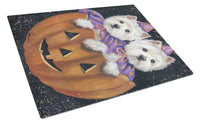 Buy this Westie Halloween Pumpkin Ride Glass Cutting Board Large PPP3205LCB