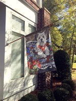 Westie Hannah Mae Flag Canvas House Size PPP3206CHF