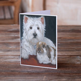 Westie Rabbit Harmony Greeting Cards and Envelopes Pack of 8