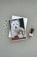 Westie Rabbit Harmony Greeting Cards and Envelopes Pack of 8