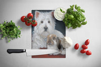 Westie Rabbit Harmony Glass Cutting Board Large PPP3207LCB
