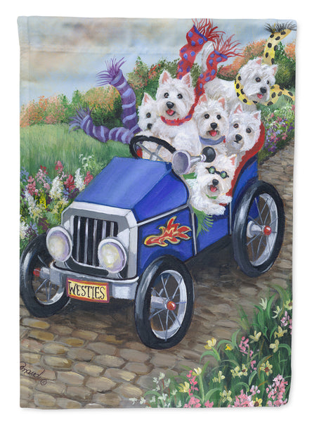 Buy this Westie Hot Rod Flag Canvas House Size PPP3209CHF