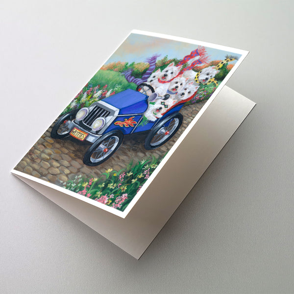 Buy this Westie Hot Rod Greeting Cards and Envelopes Pack of 8