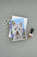 Westie Hydrangea Greeting Cards and Envelopes Pack of 8