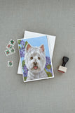 Westie Hydrangea Greeting Cards and Envelopes Pack of 8