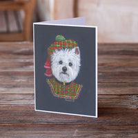 Westie Lad Plaid Greeting Cards and Envelopes Pack of 8