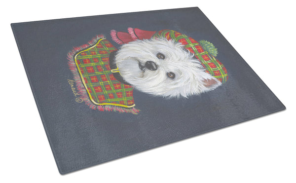 Buy this Westie Lad Plaid Glass Cutting Board Large PPP3213LCB