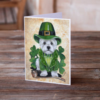 Westie St Patrick's Day Leprechaun Greeting Cards and Envelopes Pack of 8