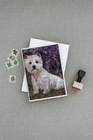 Westie Lily & Lilacs Greeting Cards and Envelopes Pack of 8