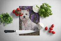 Westie Lily & Lilacs Glass Cutting Board Large PPP3216LCB