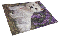 Buy this Westie Lily & Lilacs Glass Cutting Board Large PPP3216LCB