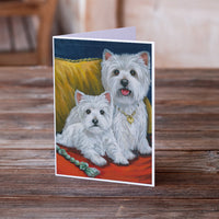 Westie Mom and Pup Greeting Cards and Envelopes Pack of 8